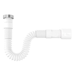 Drain Hose Sink Kitchen Sink 1 Inch 1/4 1 Inch 1/2 Outlet 32 40mm Flexible with Metal Screw + Seal Length 32cm Max 77cm PVC (1 Inch 1/4 Outlet 32-40mm)