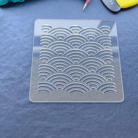 Clear Acrylic Sashiko Stencil, 12 x 12 cm, Traditional Pattern for Hand Quilting and Embroidery (Pattern E)