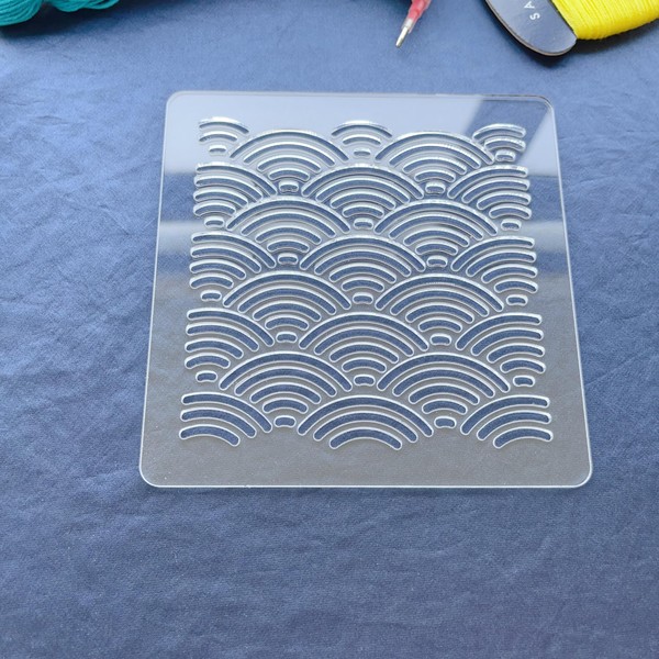 Clear Acrylic Sashiko Stencil, 12 x 12 cm, Traditional Pattern