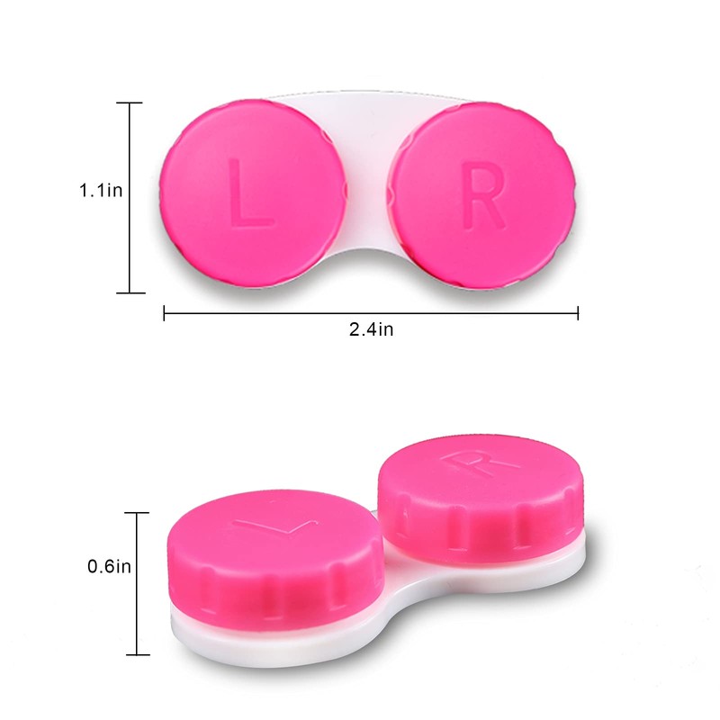Aoutrow 16 Pack Mini Contact Lens Case Set, Colorful Bulk