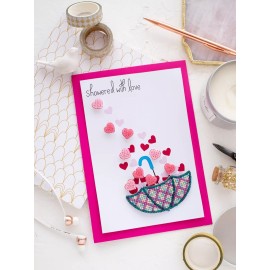 Abris Art Postcard cross-stitch kit - Love rain AOO-006