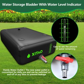 XITAO 264Gal Water Storage Bladder w/Water Level Indicator, Large Capacity Foldable Water Storage Containers, Portable Emergency Water Tank Water Bag for RVs, Fire Prevention, Irrigation