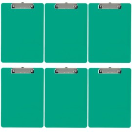 Trade Quest Plastic Clipboard Opaque Color Letter Size Low Profile Clip (Pack of 6) (Sea Green)