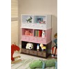 Stackable 5 Shelf Storage Organizing Cubby with 3 Fabric Baskets