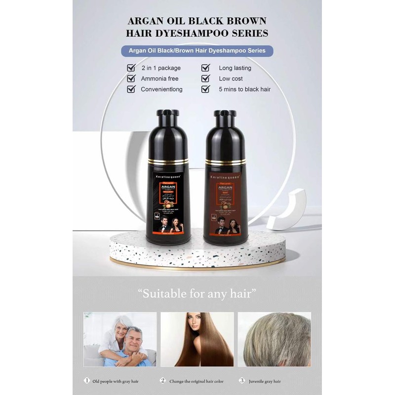 No Brand KERATINE QUEEN COVER GREY HAIR SPEEDY COLOUR SHAMPOO