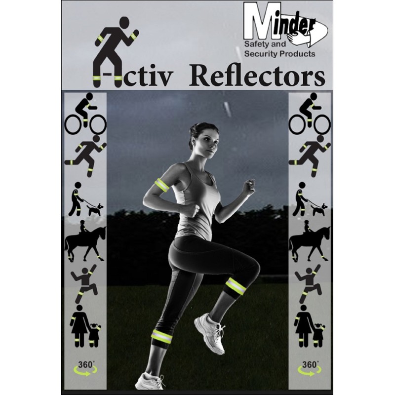 Twin Pack Minder Activ Reflector Hi-Vis High Visibility Reflective Road