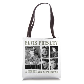 Great Moment Store Elvis Presley Tote Bag, White, 16 inches