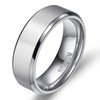 Zakk Silver Titanium Engagement Rings For Men Women Matt Brushed