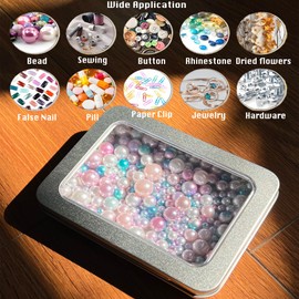 Forever bene Metal Tin Box Metal Tins With Lids Clear Top Tins Box Empty Storage Tins Case Rectangle Containers,with Large Clear Window for Candles,Candies,Gifts,Balms and Treasures, (Silvery 2 Pcs)