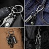 TIMULTI Titanium Keyring Keychain Double Ring Side Push Non-slip Design