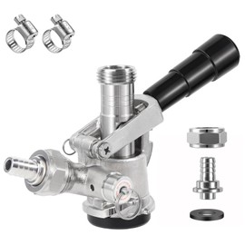 Sankey D Keg Coupler for Sankey D System Keg Tap Beer Dispenser All 304 Stainless Body Probe, D Type Beer Keg Connector Draft Beer Keg Tap Coupler Kegerator Coupler Fit I.D 5/16'' Gas Line & Beer Line