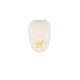 Vaessen Creative Horse Motif Punch 3.2 x 3.2 cm Punch for Craft Paper, Coloured Paper, Scrapbook Paper or Decoupage Paper, White/Gold