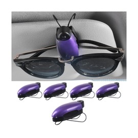 CGEAMDY 5 Stücke Sonnenbrillenhalter Für Auto-Visier, Marienkäfer Brillenhalter Auto Sonnenblende Clip, Multifunktionale Brillenklemme Auto, Autos Universal Dekoratives Innenzubehör(Lila)