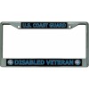 ucg coast guard disabled veteran logo seal chrome license plate frame usa made