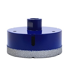 4 inch Diamond Hole Saw for Brick, Concrete, Cinder Blocks, Granite, Quartz, Porcelain, Ceramics, Tiles, Countertops Heavy Duty Core Coating Dry - Wet Use Standard 5/8"-11 Threaded Connection 1-3/8 Depth of Cut