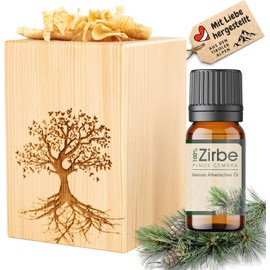 Pine Pine Set Tree of Life with Shavings and Swiss Pine Oil 10 ml Beautifully Packed in an Organza Bag with Hand-Planed Swiss Pine Curls