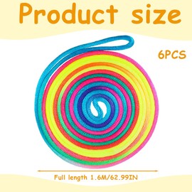 EIHI Pack of 6 Finger Twist Thread Game, Rubber Twist, Finger Twist Game, Rainbow Rope, Flexible Thread Games for Children, Ideas School Cone Filling, Small Gift, School Cone Filling, a