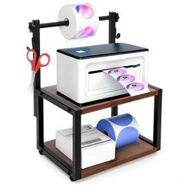 Wooden Thermal Printer Stand for Roll and Fan-Fold Label Holder, Office Use