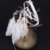 Women's Bohemian White Peacock Feather Headband Headdress Bracelet Hippie Headwear