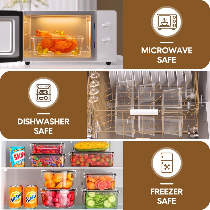 50 PCS Food Storage Containers with Lids Airtight (25 Containers