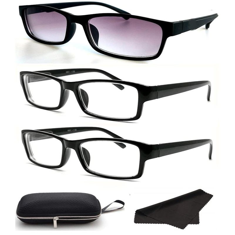 Nearsighted Shortsighted Myopia Distance Driving Glasses For Men Women (3-PACK)