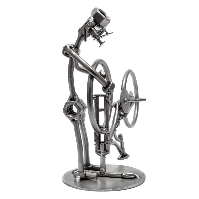 STEEMO Screw Man Bicycle Repair Bicycle Mechanic Gift Metal Art