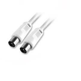 Ex-Pro® AV-Pro Gold Plated TV Coax Aerial RF Fly Cable Lead Wire (M-F) Female to Female Adapter (M-F) (1.5m, White Nickle Plated)