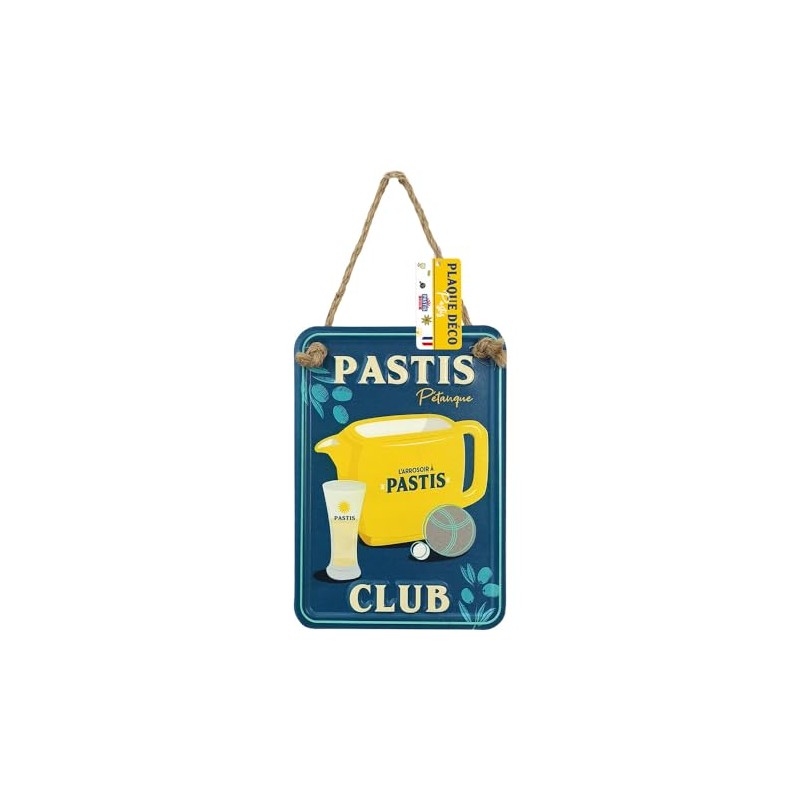 Pastis Boccia Club Blechschild Vintage Deko 20 x 14 cm
