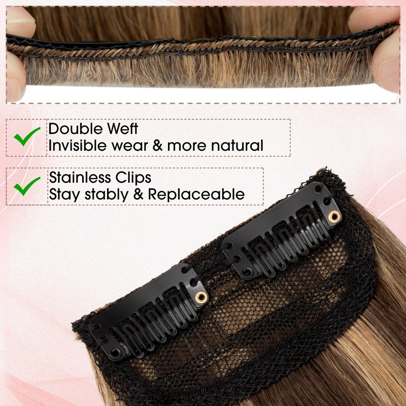 SEGO Clip in Hair Extensions for Women, 100% Remy Human