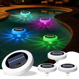 NiceBuy 4-Pack Solar Floating Pool Lights Outdoor Waterproof Solar-Powered that Float Lights for Swimming Pool Decor Pond