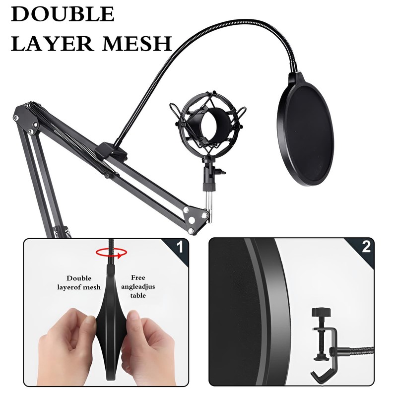 Microphone Pop Protection, Pop Protection, Microphone, Pop Filter, Professional Microphone