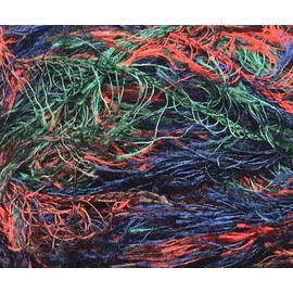Dark Horse Yarns Lovely Lash #106 Red, Green, Blue, Maroon Eyelash Yarn 50 Gram