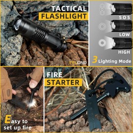 Suvival Kits 14 in 1, Gifts for Men Dad Him Christmas, Survival Gear and Equipment, Cool Unique Fishing Hunting Birthday Gift for Husband Teen Boy Boyfriend Women, Stocking Stuffers for Men