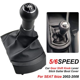 MKptopia Compatible with SE-AT Ibi-za 2002-2008 5 Speed Gear Shift Knob for Car Gaiter Cover Neck Gaiter Dust Cover