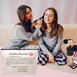 Gifts for girlfriend - best friend, cosmetic bag, make-up bag for girlfriend, cosmetic bag small, thank you gifts for girls, colleague (soul sister)