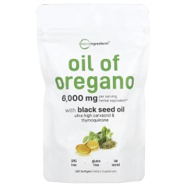 Oil of Oregano with Black Seed Oil – Immune & Respiratory Support Supplement – 300 Softgels – Natural Antioxidant & Anti-Inflammatory Formula