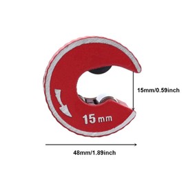 Mini Round Tube Cutter, Zinc Alloy Plumbing Cutting Tool, Aluminum Copper PVC Pipe Tube Slice Trimming Tool, Red, 15mm