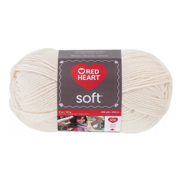 Red Heart Estambre Acrílico Suave Liso Soft Yarn Red Heart Coats Color Off White 4601