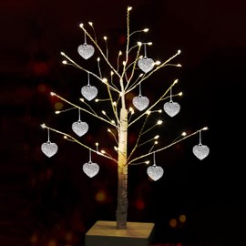 4E’s Novelty Clear Glass Heart Ornaments (Set of 12) Mini Spun Glass Christmas Ornaments for Christmas or Valentines Day Tree Decoration
