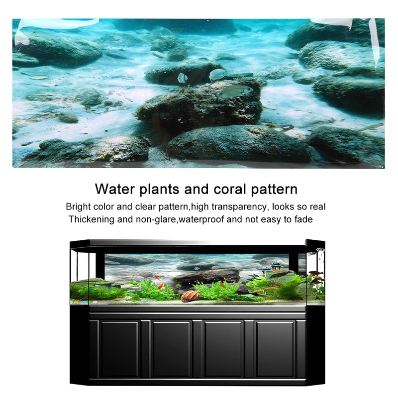 PVC Adhesive Seabed Rock Pattern Aquarium Background Poster Sticker Fish