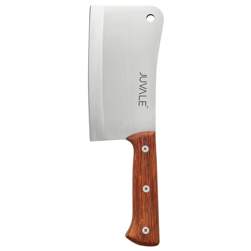 Juvale Meat Cleaver - 8-Inch Stainless Steel Blade, Wood Handle