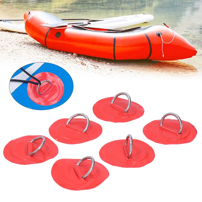 6pcs Inflatable Boat Kayak DRing Pad Patch Marine Fixed Buckle