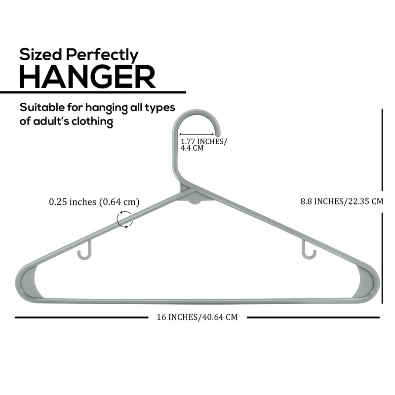 Utopia Home Plastic Hangers 20 Pack - Space Saving Clothes