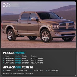 JHACM Driver Side Exhaust Manifold Kit (OE:674-417) Fits for Dodge Dakota Ram 1500 3.7L (2004-2010)& Mitsubishi Raider 3.7L (2006-2009), Cast Iron with Gaskets &Hardware ﻿