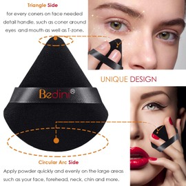 Powder Puff, 12 Pieces Triangle Powder Puff, Velour Setting Powder Puff, Makeup Powder Puff for Contouring Under Eyes, T-Zone & Corners