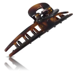 Scunci 4-Pack No-Slip Grip Fine Hair Jaw Clips, Assorted Colors (Black, Brown, Light Tortoise)