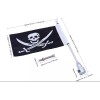 Unbranded Motorcycle Flag Flagpole Mount & Deluxe Pirate Flag