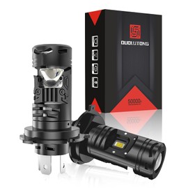 Faros LED H4 9003 HB2 Alta y Baja Kit de Conversión, 300W 32000LM 900% Brillante 6500K Focos LED H4 Luces Delanteros con Lupa para Auto, 2 Unidades