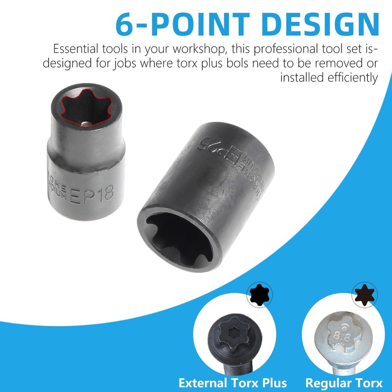 External Torx Plus Socket Set 6 Point EP Socket EP4,