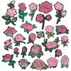 Elegapermab 25 Pcs Pink Iron on Patches, Rose Patches Iron